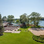 Michigan wedding venue with lodging on the lake