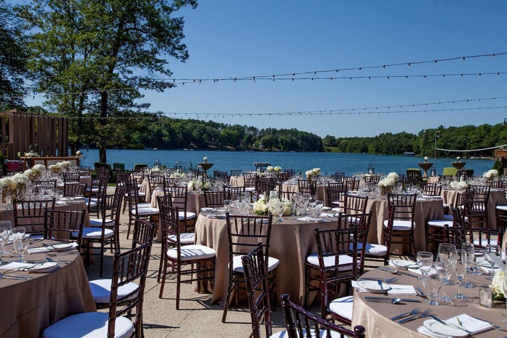 Reception overlooking the lake